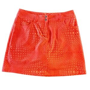 Slazenger Golf Women's Orange Geometric Print Skort Active Skirt Size 2